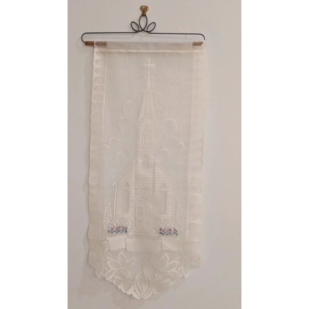 Handmade Door Art Elegant Church In Hand Made Art White Lacey